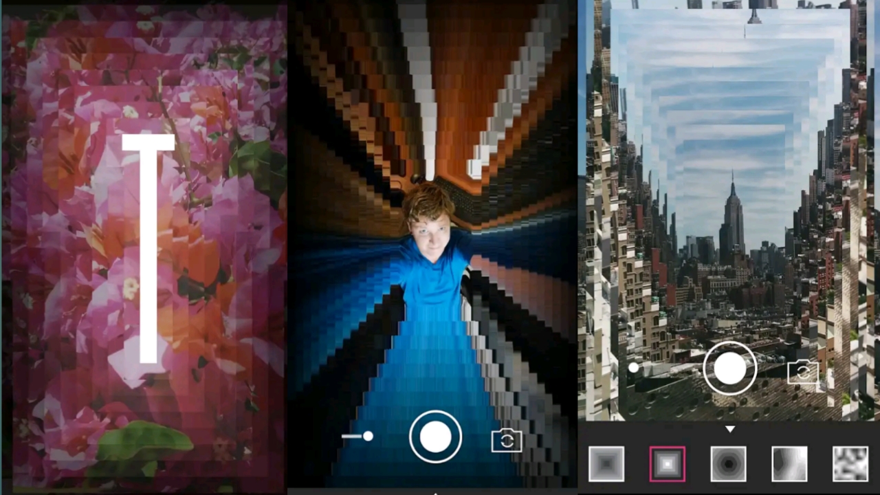 This Android Experiment lets you record your surroundings through a collection of transformative filters. Each filter can be pinched or panned to create different effects.