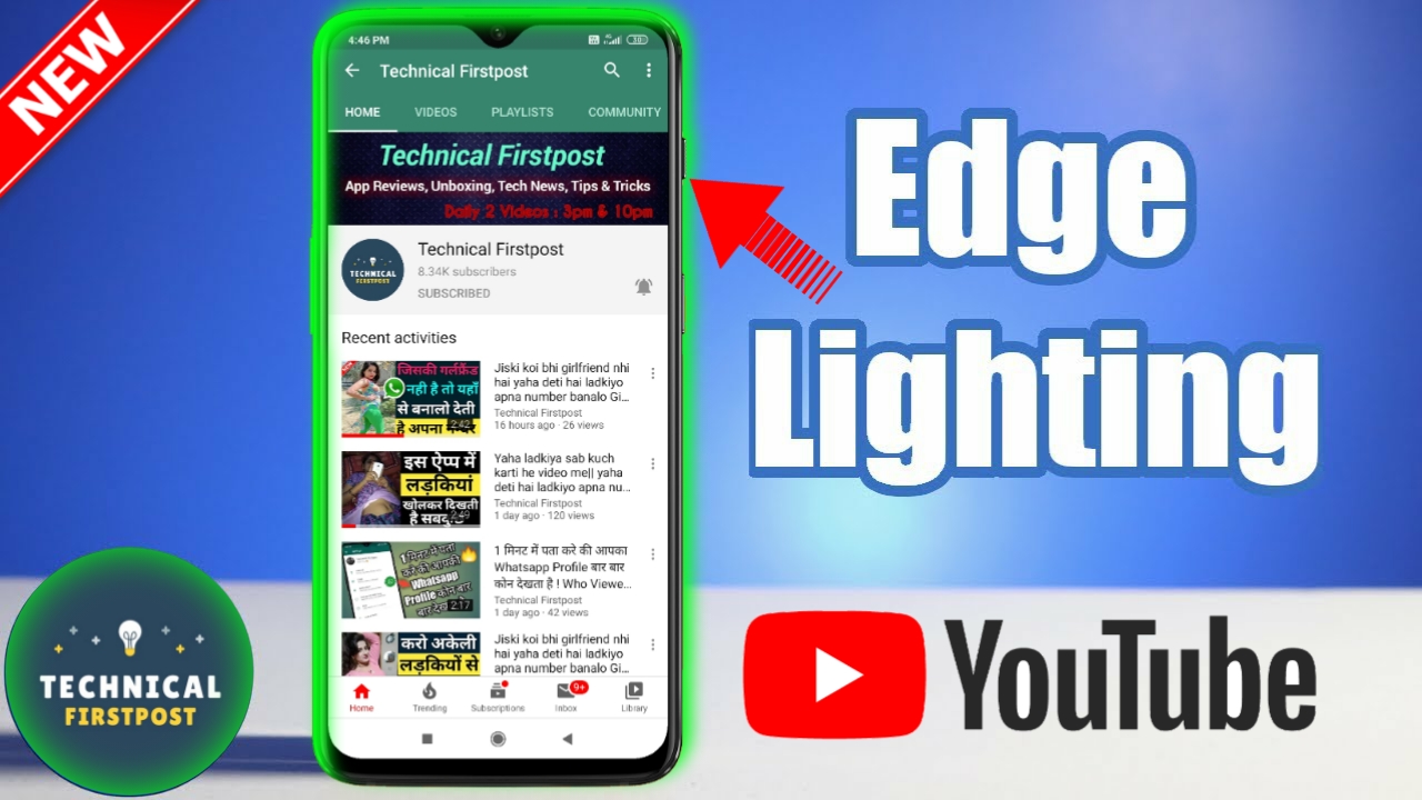 Edge Lighting In YouTub & Notification Tutorial for All Android Phones ! Best Mobile Trick 2020